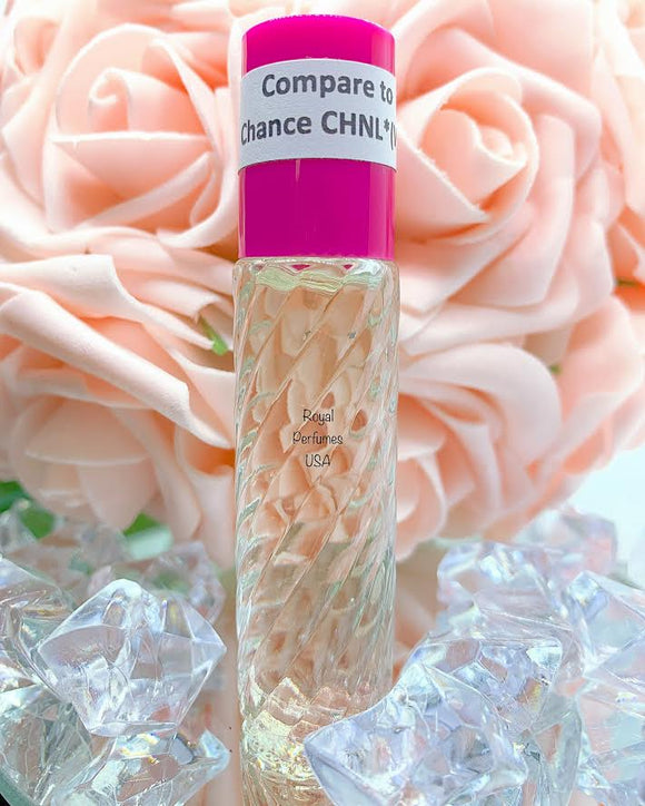 a bottle of body oil named Chance Chanel.