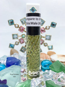 a bottle of Ultra Male Jean Paul Gaultier type perfume body oil